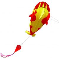 3D létající drak - Červeno žlutá velryba