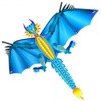3D létající drak - Modrý drak