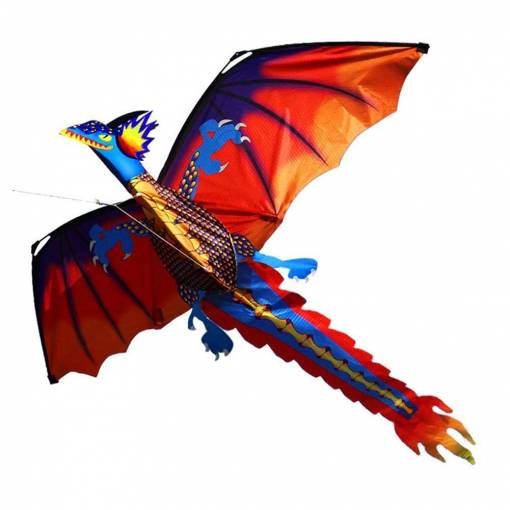 Foto - 3D létající drak - Modro oranžový