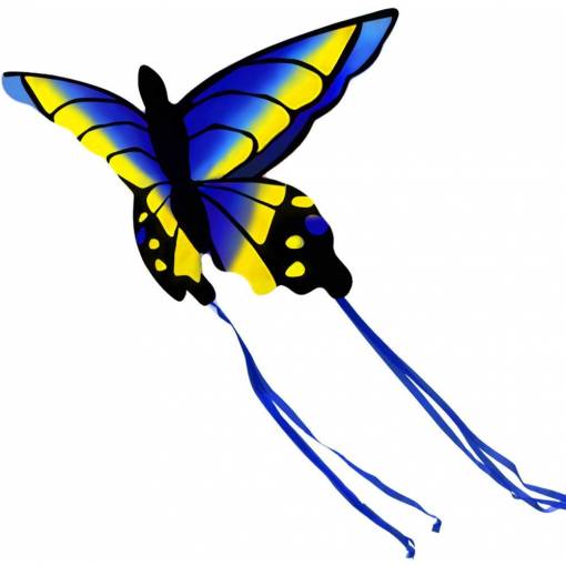 Foto - 3D dětský létající drak - Modro žlutý motýl