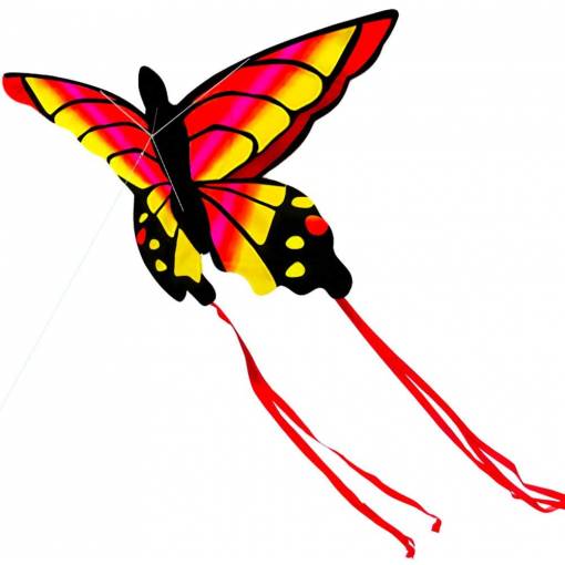 Foto - 3D dětský létající drak - Červeno žlutý motýl